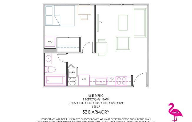 1 bed, 1 bath, 457 sqft, $1,150