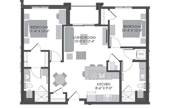 2 beds, 2 baths, 951 sqft, $2,000, Unit 407