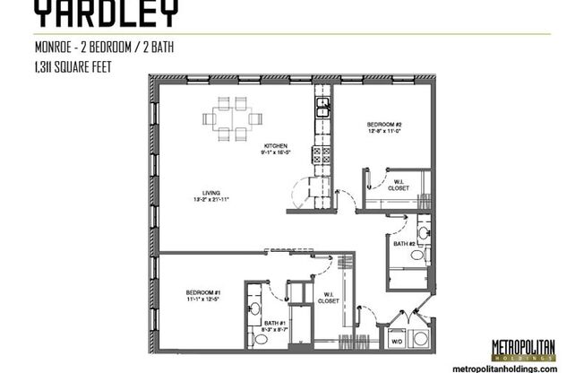 2 beds, 2 baths, 1,311 sqft, $1,850, Unit 231PA