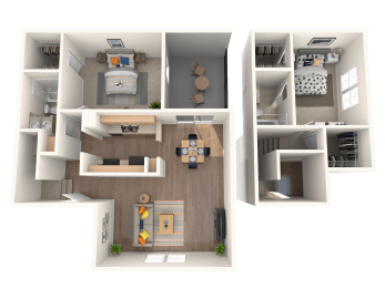 2 beds, 2 baths, 1,084 sqft, $1,327