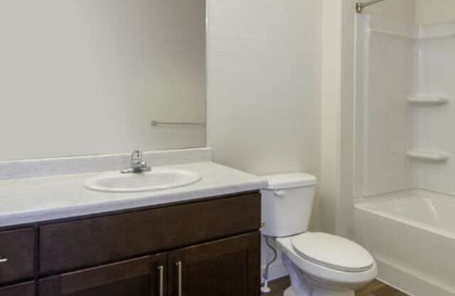 Renovated Bathrooms With Quartz Counters at Four Seasons Apartments & Townhomes, North Logan