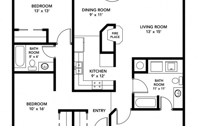 3 beds, 2 baths, 1,309 sqft, $1,417