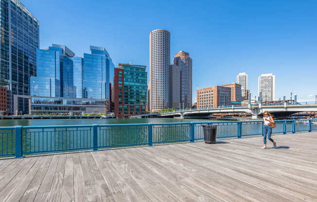 Enjoy the crisp air and explore the Boston Harbor Walk.