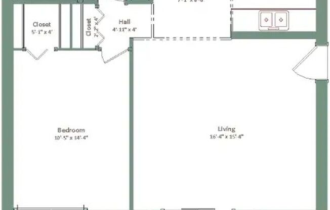 1 bed, 1 bath, 651 sqft, $1,099