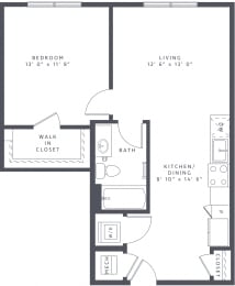 1 bed, 1 bath, 684 sqft, $1,884