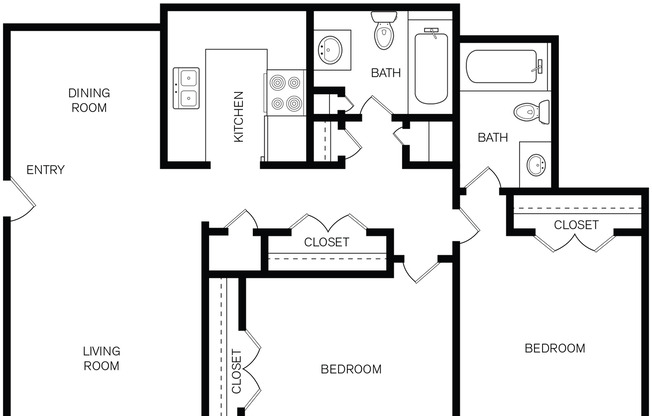 2 beds, 2 baths, 985 sqft, $1,039