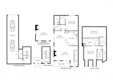 2 beds, 2 baths, 1,516 sqft, $3,302
