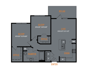 2 beds, 1 bath, 883 sqft, $1,834