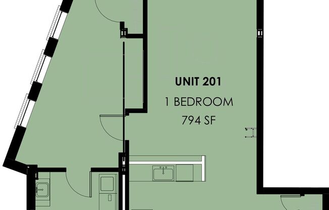 1 bed, 1 bath, 453 sqft, $2,195, Unit 410-201