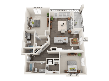 2 beds, 2 baths, 1,262 sqft, $2,177