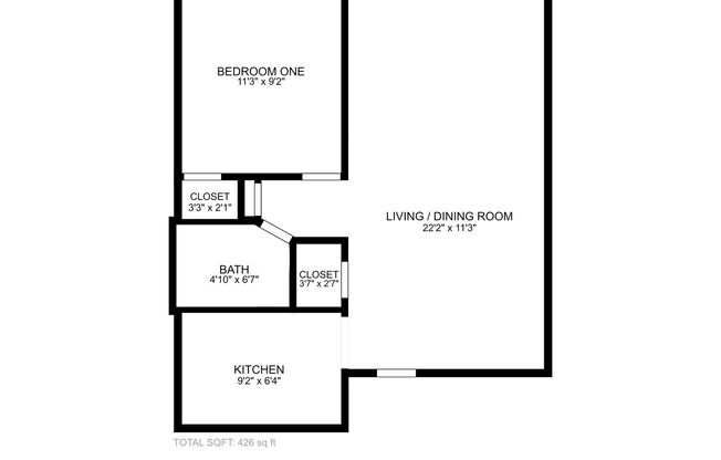 1 bed, 1 bath, 575 sqft, $925, Unit Unit 66-03