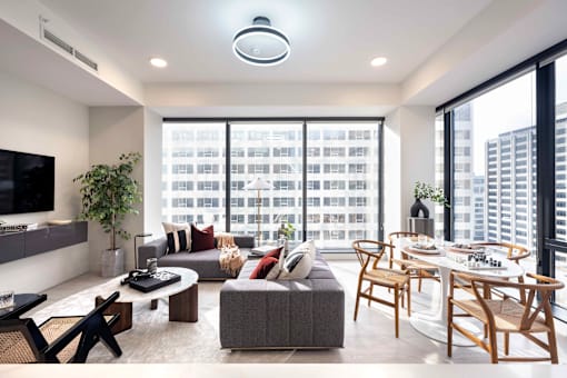Living Dining Area at 220 Meridian, Indianapolis, IN, 46204