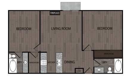 2 beds, 2 baths, 955 sqft, $3,100