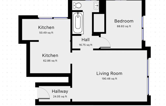 1 bed, 1 bath, 550 sqft, $1,579, Unit 2019-E