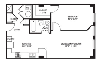 1 bed, 1 bath, 694 sqft, $1,940