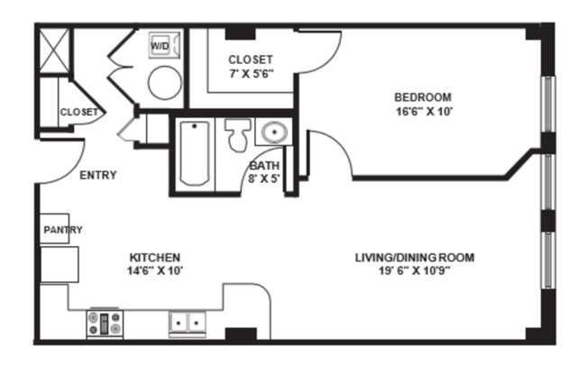 1 bed, 1 bath, 694 sqft, $1,940