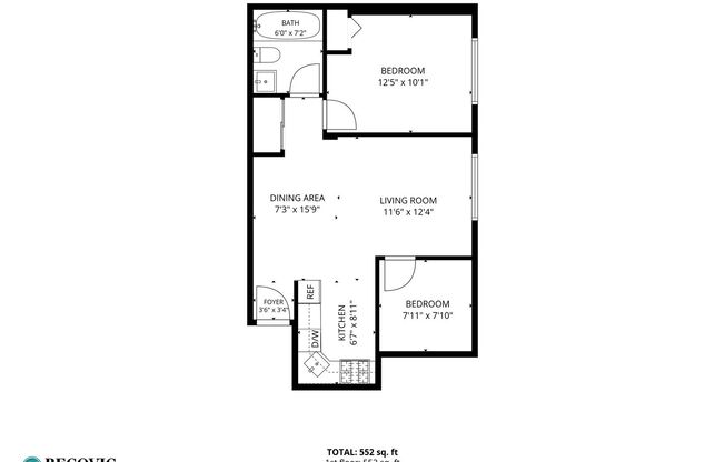 2 beds, 1 bath, 552 sqft, $2,100, Unit 439