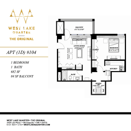 1 bed, 1 bath, 718 sqft, $1,395