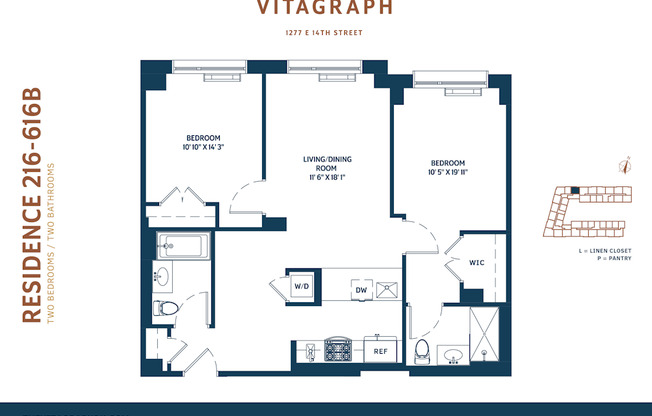 2 beds, 2 baths, 965 sqft, $3,700, Unit B216