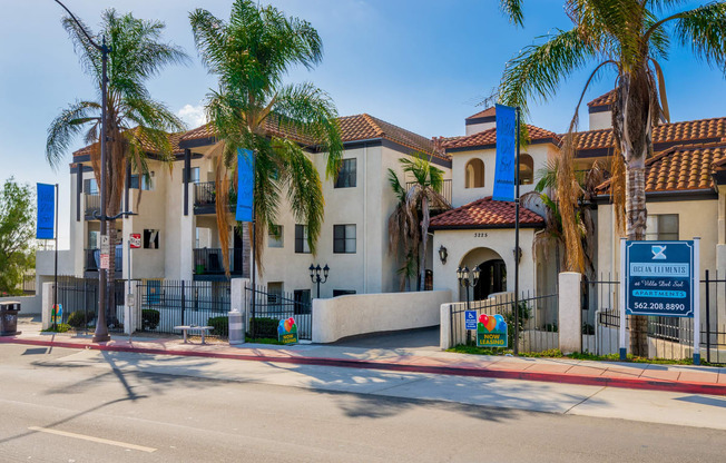 front of building with leasing signs