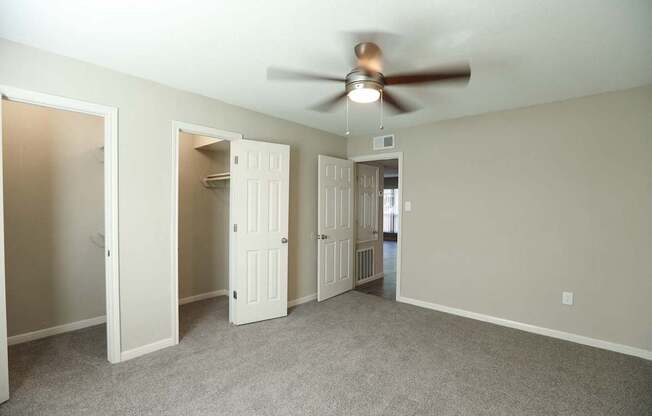 Large bedroom and walk in closet at Willow Creek Apartments, Houston, Texas