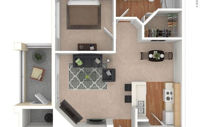 1 bed, 1 bath, 707 sqft, $1,334
