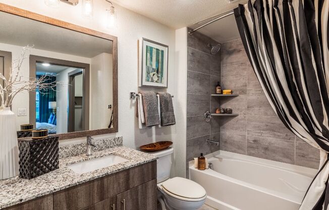 bathroom space in our luxury west dallas apartments