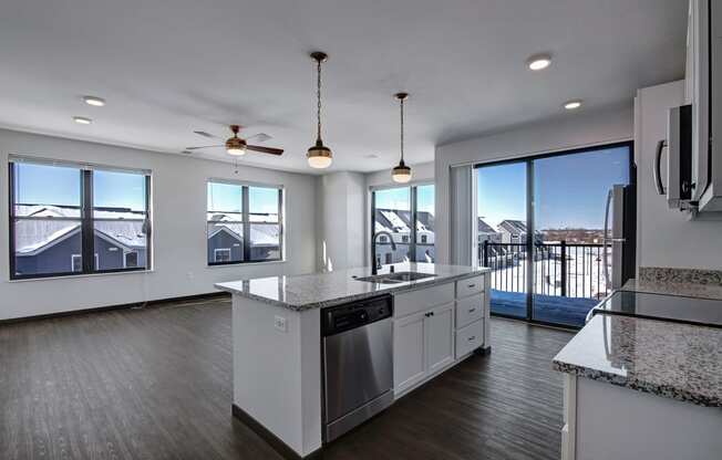 The Lafayette Kitchen and Living Room Apartments for rent Fitchburg, WI