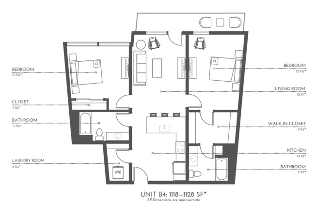 2 beds, 2 baths, 1,126 sqft, $2,725, Unit 518