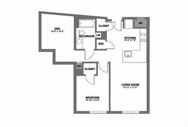 1 bed, 1 bath, 899 sqft, $2,727