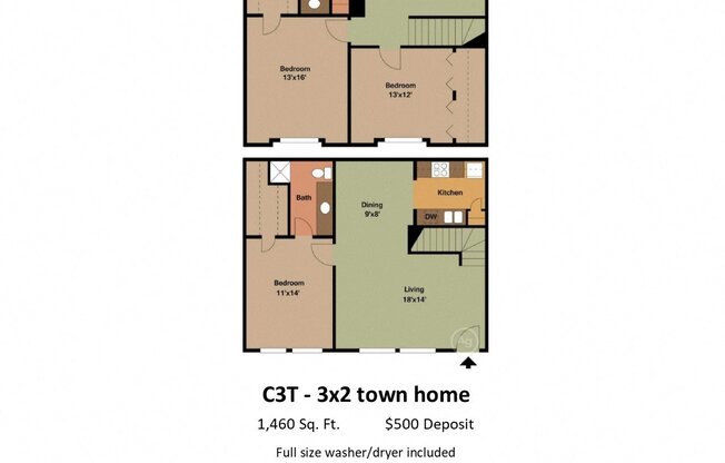 3 beds, 2 baths, 1,460 sqft, $2,179