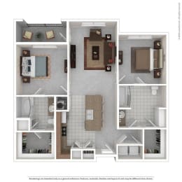 2 beds, 2 baths, 1,087 sqft, $1,609