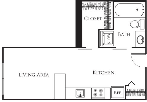 Studio, 1 bath, 327 sqft, $1,374