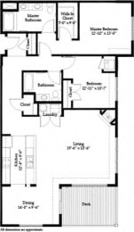 2 beds, 2 baths, 1,546 sqft, $3,365