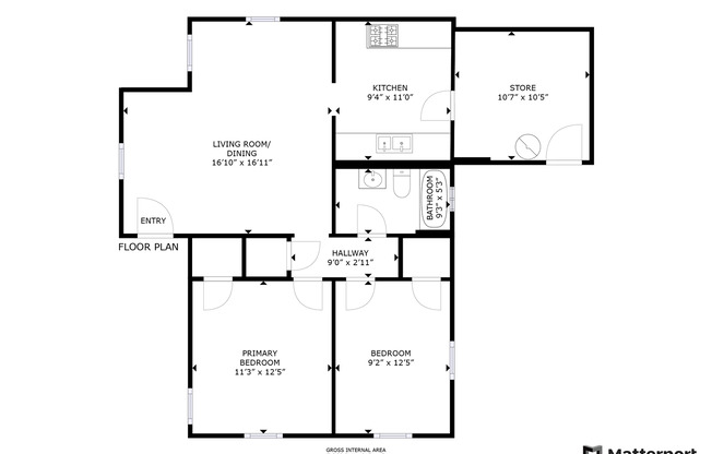 2 beds, 1 bath, $1,077