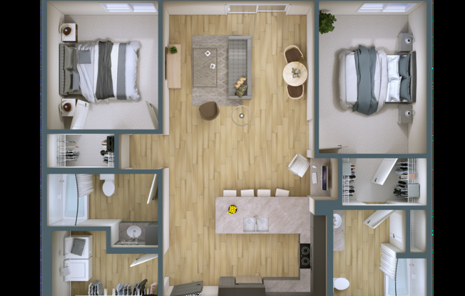 2 beds, 2 baths, 1,070 sqft, $1,365, Unit 228