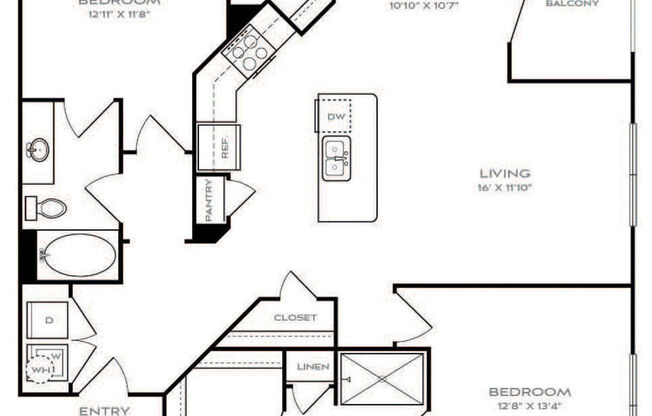 2 beds, 2 baths, 1,207 sqft, $1,880