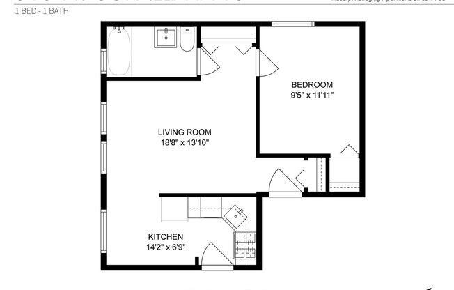 1 bed, 1 bath, 560 sqft, $2,100, Unit 516-110