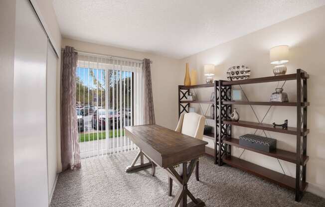 Bedroom at Woodland Hills Apartments, Colorado Springs, CO, 80918