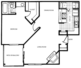 1 bed, 1 bath, 732 sqft, $1,277