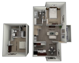 2 beds, 2 baths, 850 sqft, $1,799