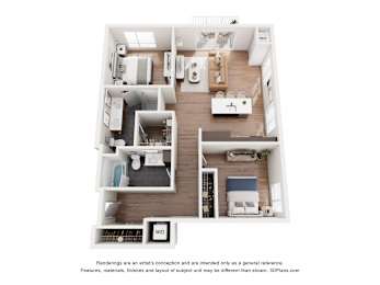 2 beds, 2 baths, 1,085 sqft, $1,883