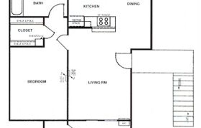 1 bed, 1 bath, 726 sqft, $2,013, Unit 90