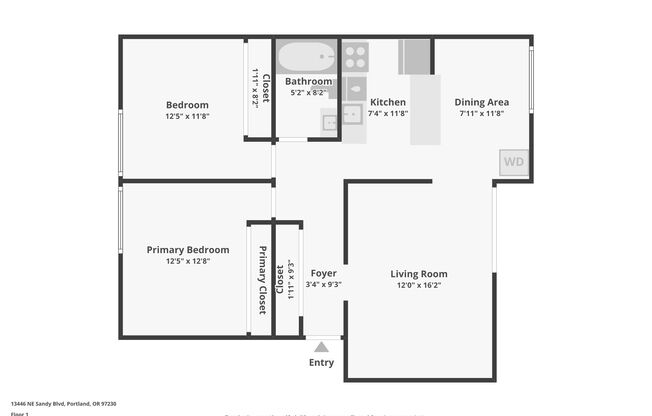 2 beds, 1 bath, 930 sqft, $1,905, Unit D2