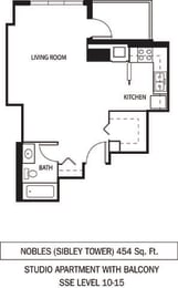 Studio, 1 bath, 454 sqft, $1,173