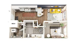1 bed, 1 bath, 674 sqft, $1,959