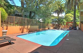 Blue Cool Swimming Pool at Belmont Square, Belmont, California