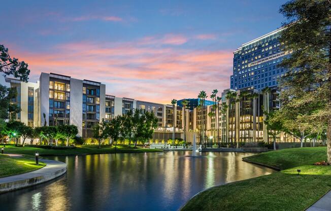 Lakeside setting with scenic water views surrounding the community.