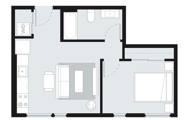 1 bed, 1 bath, 500 sqft, $1,495, Unit N-606