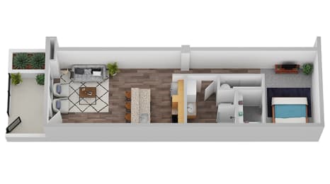 Studio, 1 bath, 724 sqft, $1,695